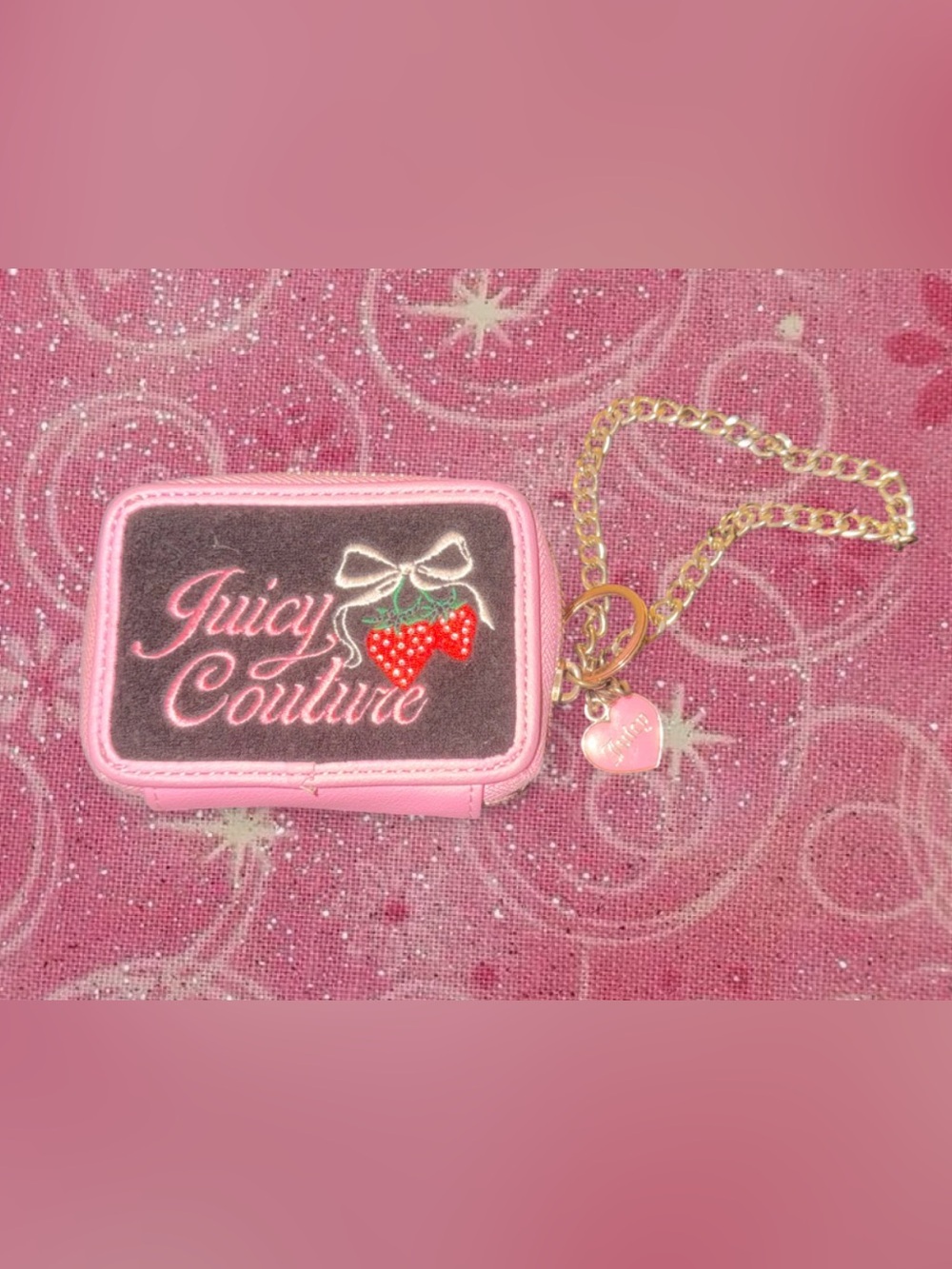 Juicy Couture Strawberry Wallet with Gold Charm & Wristlet